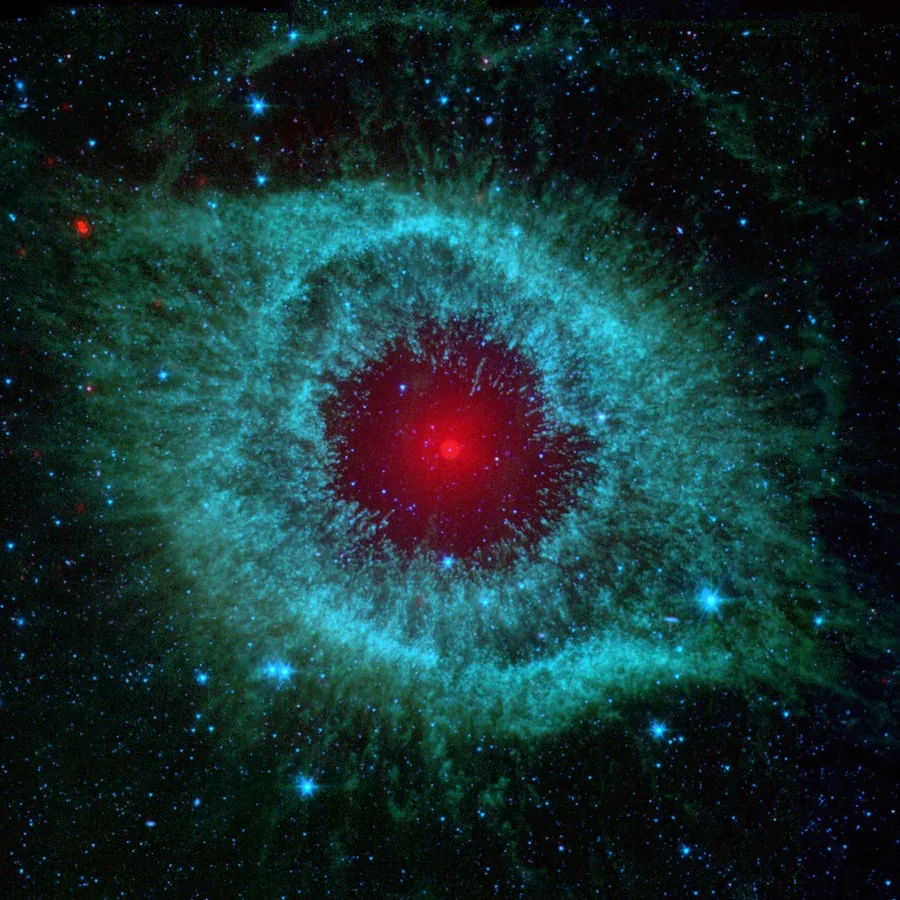 A nebula shaped like an eye, slowly revealed from static